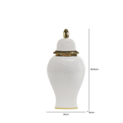White & Gold Lid Jar